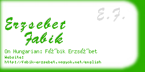 erzsebet fabik business card